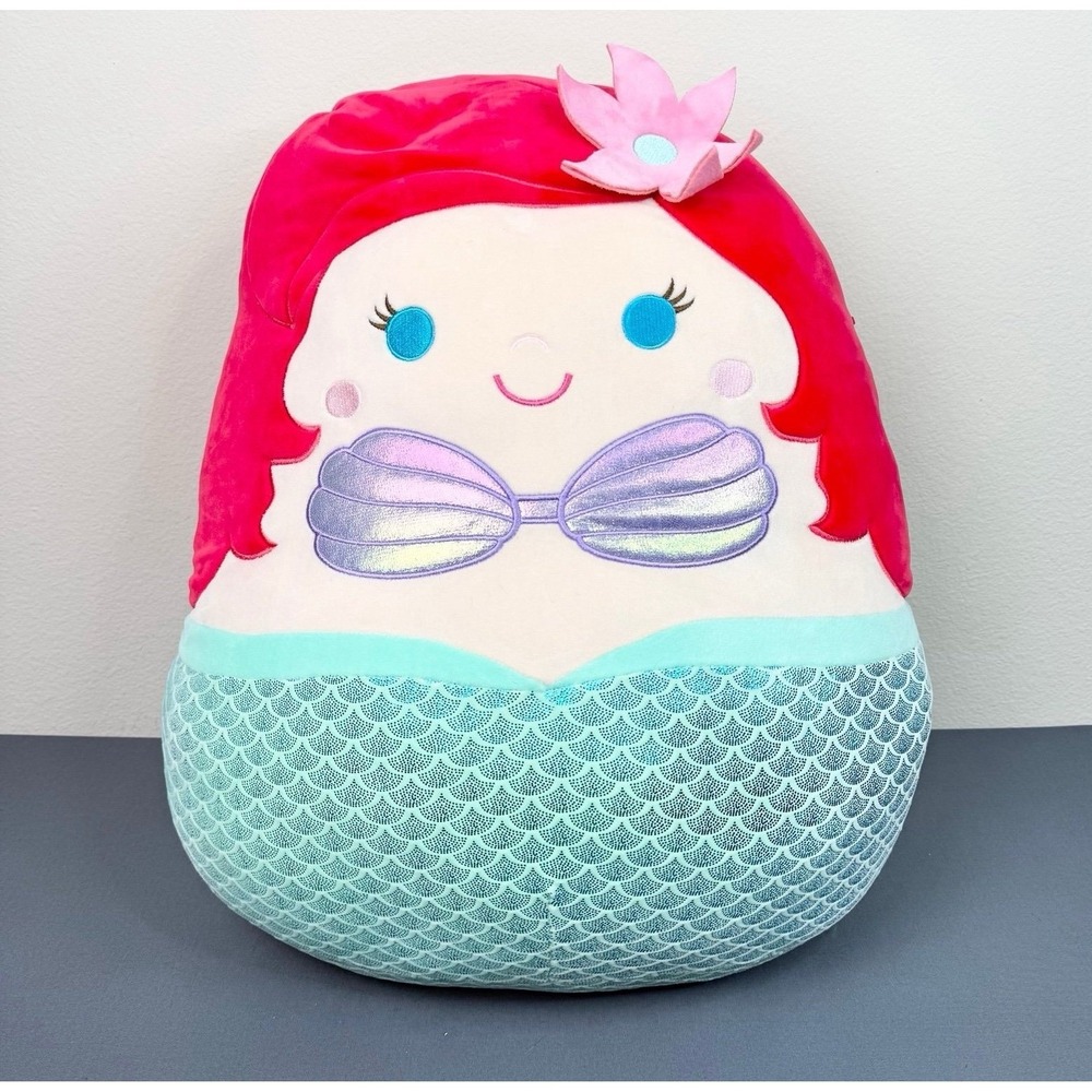 Squishmallow Disney Princess Ariel The Little Mermaid 24" Metallic Plush Toy